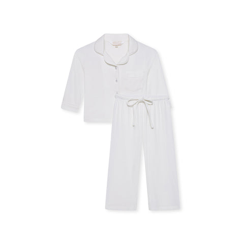 Children's Ribbed Sleep Set- White