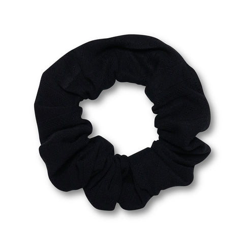Pointelle Cotton Scrunchie- Black