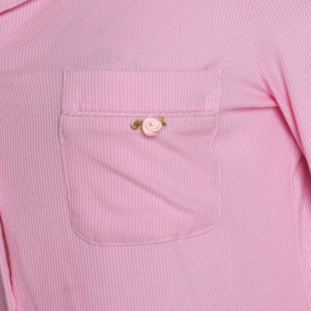 NAP X RU -Ribbed Trouser Sleep Set- Candy Pink Skies