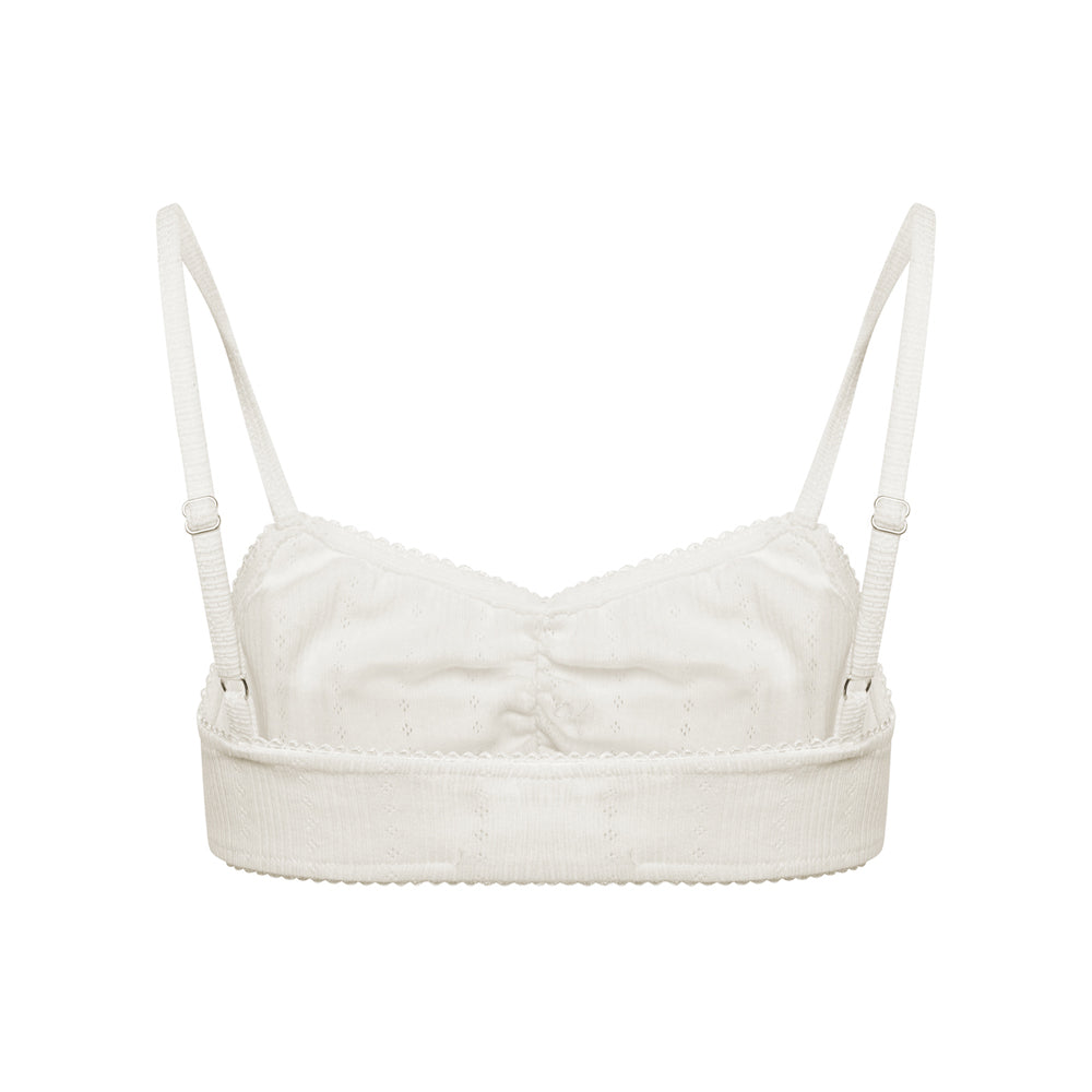 Pointelle Crop Top- Buttermilk