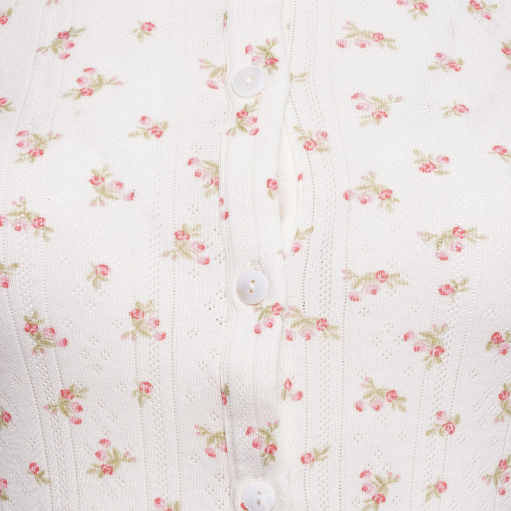 Pointelle Cardigan and Short Set- Rose