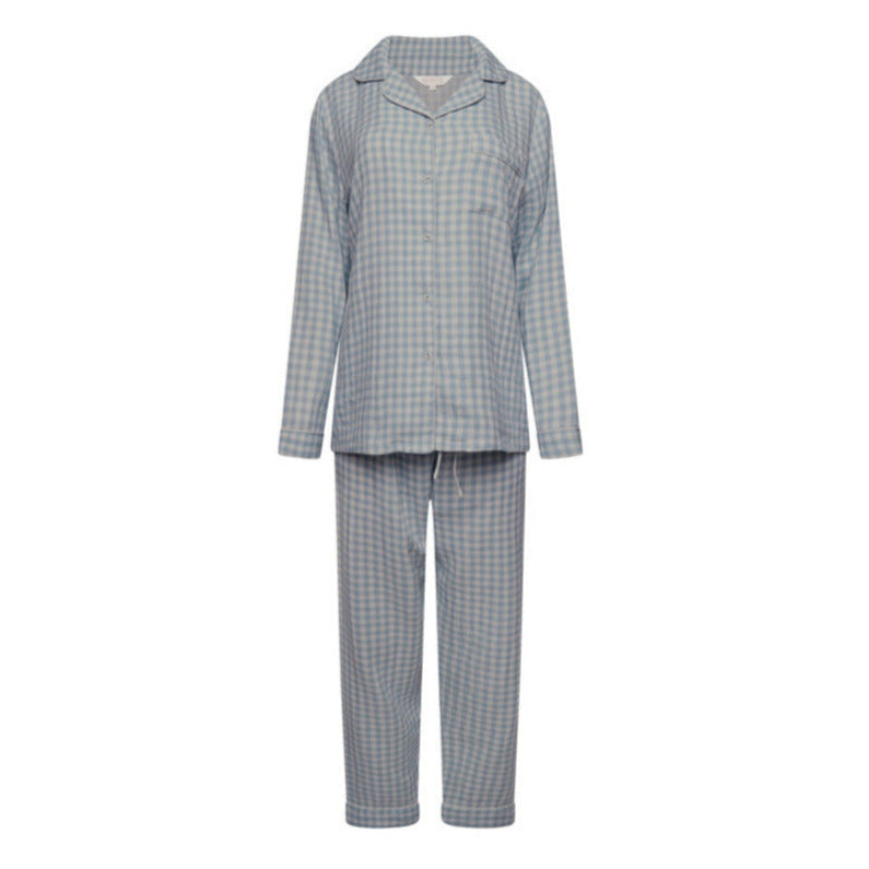 Cotton Trouser PJ Set - Blue Gingham - The NAP Co. - image 1