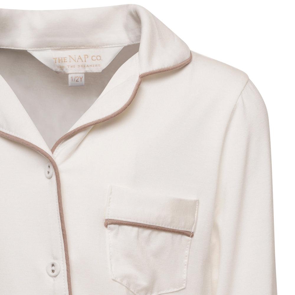 Children's Rayon Stretch Trouser Pyjama Set -Dove - The NAP Co.